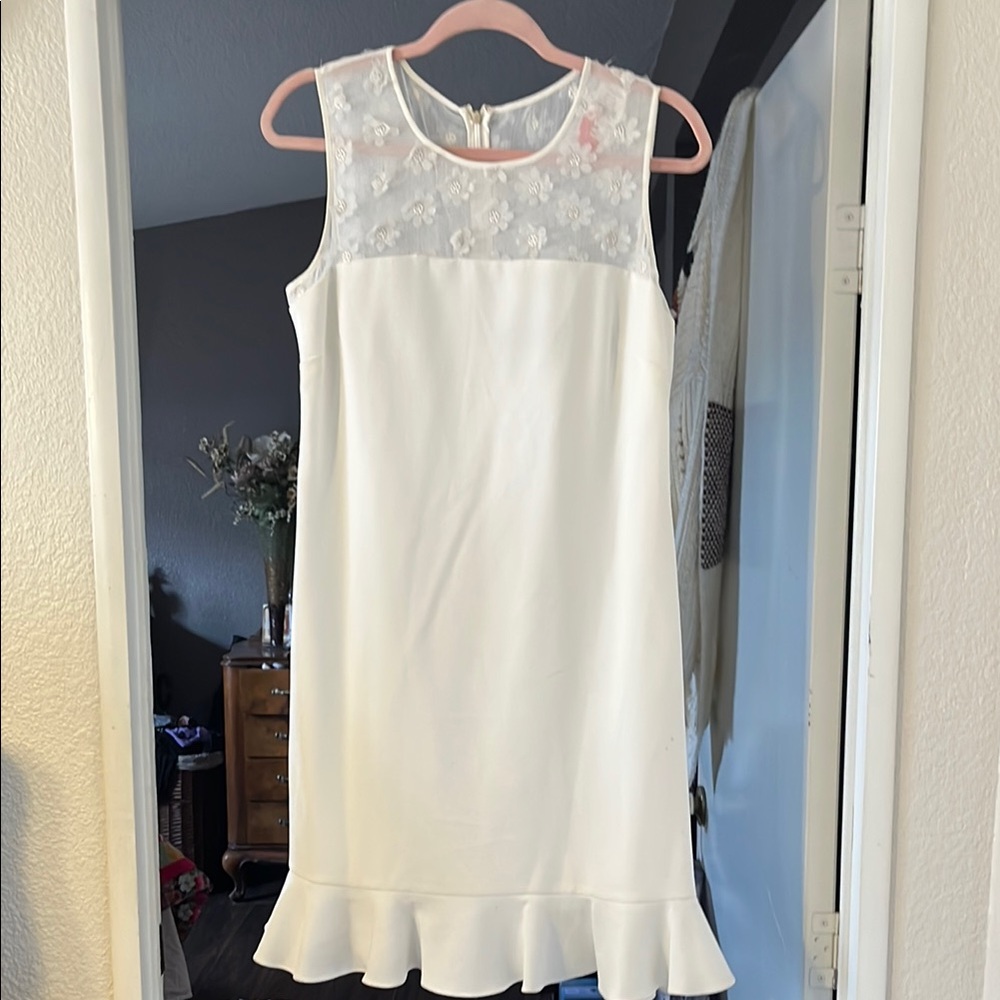 Karl Lagerfeld Sleeveless Sheath Dress nwt sheer delicate lace, Daisy print